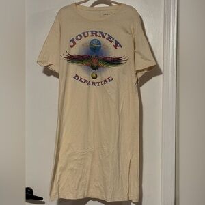 Journey Band Cream Graphic Short Sleeve tee shirt Dress concert